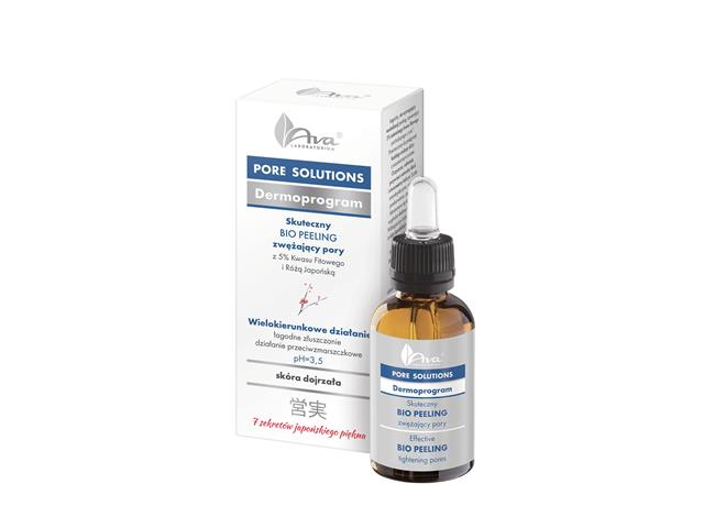 Ava Pore Solutions Dermaline Peeling skuteczny zwężający pory Bio interakcje ulotka peeling  30 ml