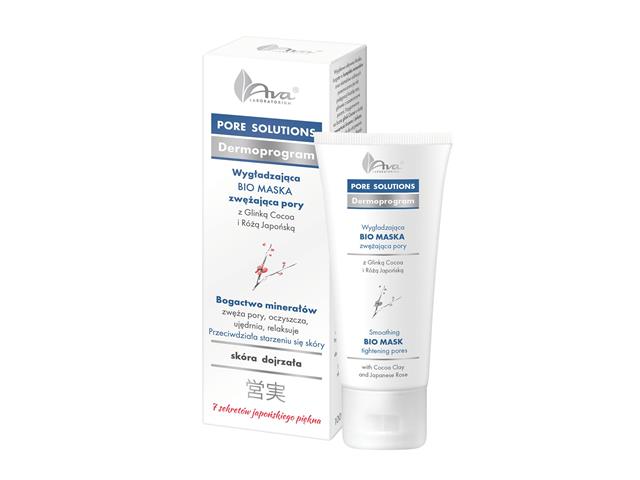Ava Pore Solutions Dermoprogram Maska do twarzy zwężająca pory wygładzająca Bio interakcje ulotka maseczka - 100 g