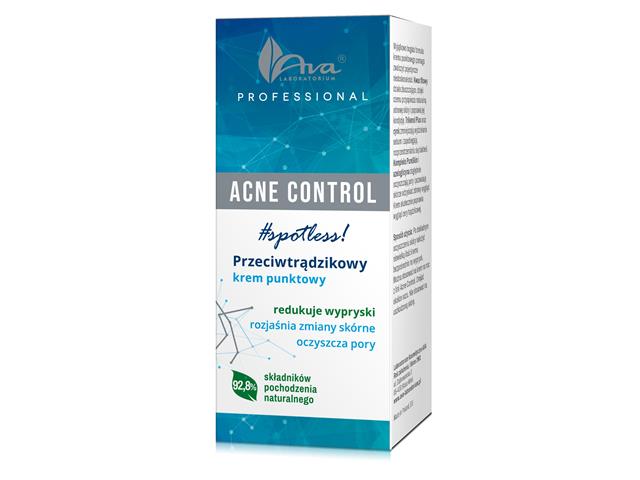 AVA PROFESSIONAL ACNE CONTROL Krem punktowy interakcje ulotka   15 ml