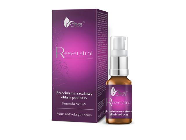 Ava Resveratrol Moc Antyoksydantów Formuła Wow Eliksir przeciwzmarszczkowy pod oczy interakcje ulotka eliksir - 15 ml