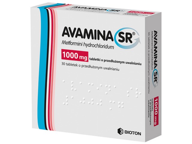 Avamina SR interakcje ulotka tabletki o przedłużonym uwalnianiu 1 g 30 tabl.