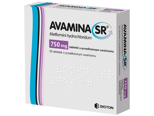 Avamina SR interakcje ulotka tabletki o przedłużonym uwalnianiu 750 mg 