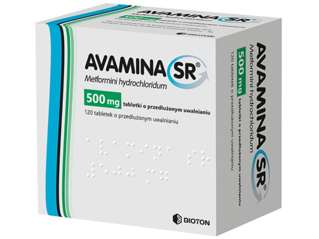 Avamina SR interakcje ulotka tabletki o przedłużonym uwalnianiu 500 mg 120 tabl.