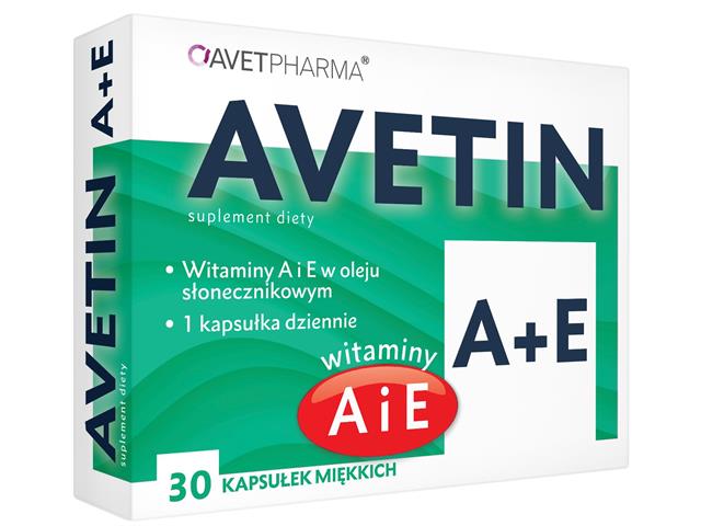 Avetin A + E interakcje ulotka kapsułki miękkie - 30 kaps.
