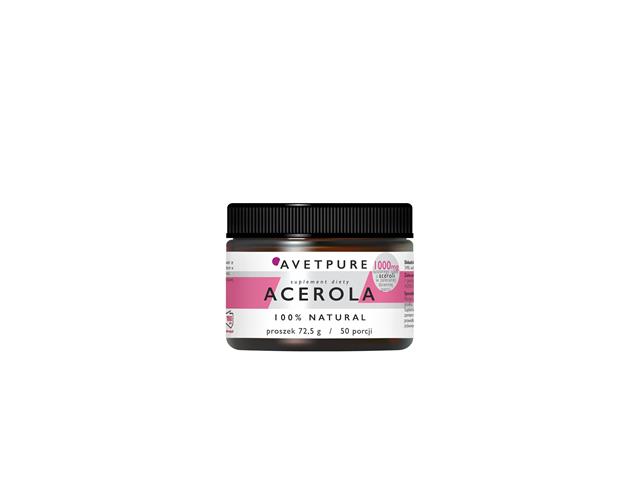 Avetpure Acerola interakcje ulotka proszek  72.5 g