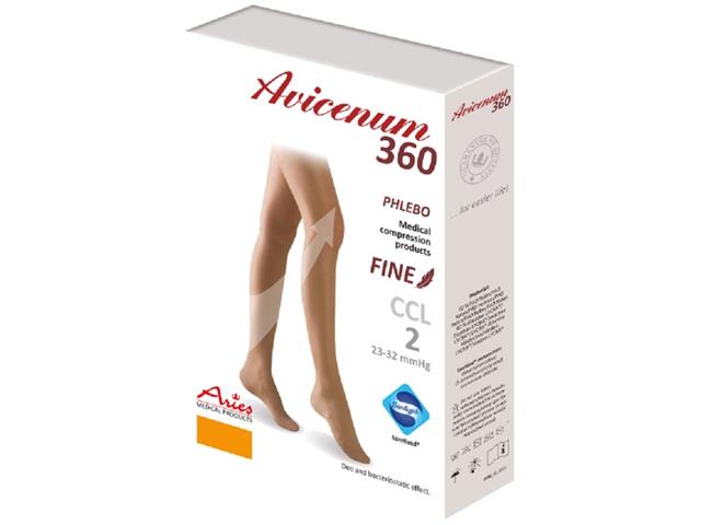 Avicenum PHLEBO 360 FINE pończochy kompresyjne CCL2 cz. zamknięty koronka L LONG (3D) antr. interakcje ulotka pończochy przeciwżylakowe - 2 szt. (para)