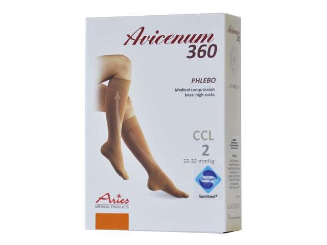 Avicenum PHLEBO 360 podkolanówki kompresyjne CCL2 cz. otwarty S LONG (1D) czarny interakcje ulotka podkolanówka przeciwżylakowa - 2 szt. (para)