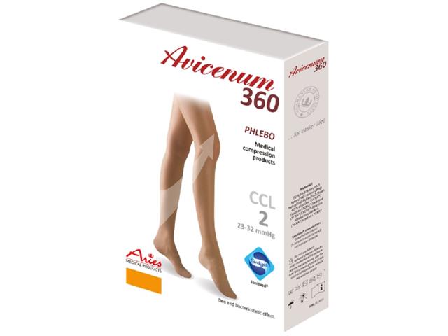 Avicenum Phlebo 360 Pończochy kompresyjne CCL2 z czubkiem otwartym natura S+LONG (1+D) lamówka interakcje ulotka pończochy przeciwżylakowe - 2 szt. (para)