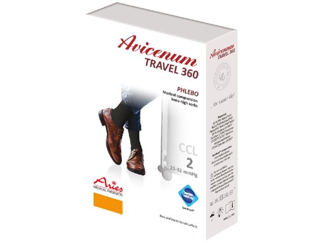 Avicenum PHLEBO 360 TRAVEL podkolanówki kompresyjne CCL2 cz. zamknięty XL NORMAL biały interakcje ulotka podkolanówka przeciwżylakowa - 2 szt. (para)