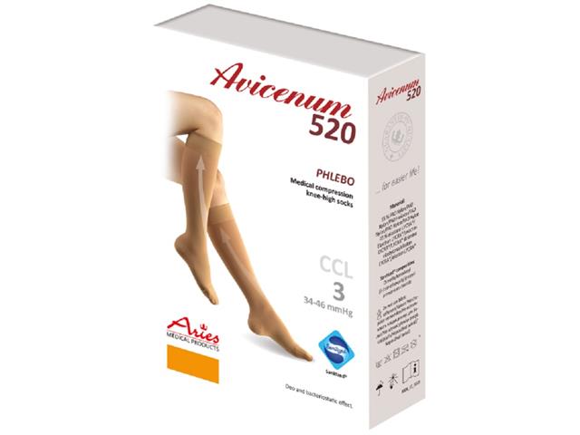 Avicenum PHLEBO 520 podkolanówki kompresyjne CCL3 cz. zamknięty L NORMAL (3K) natura interakcje ulotka podkolanówka przeciwżylakowa - 2 szt. (para)