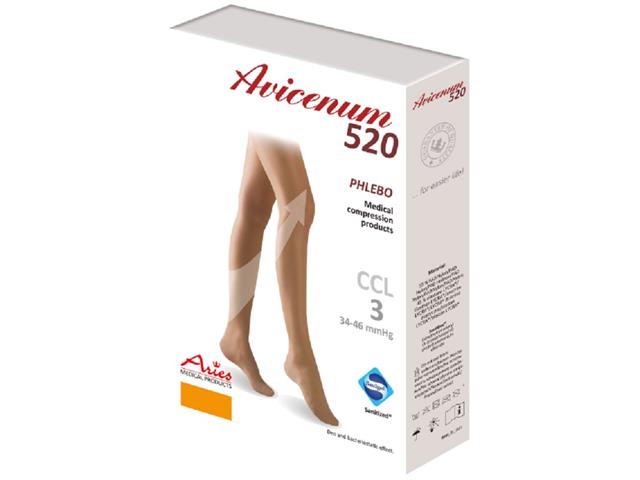 Avicenum PHLEBO 520 pończochy kompresyjne CCL3 cz. zamknięty lamówka XL+LONG(4+D)nat interakcje ulotka pończochy przeciwżylakowe - 2 szt. (para)