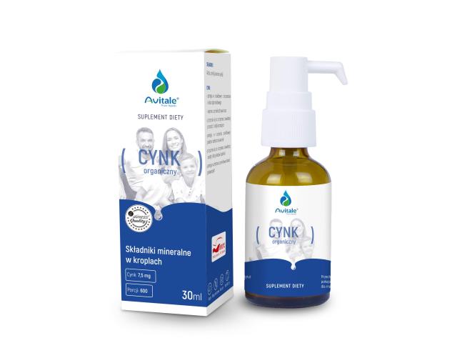 Avitale Cynk Organiczny interakcje ulotka krople - 30 ml