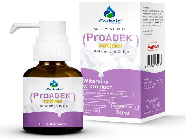 Avitale ProADEK Retinol interakcje ulotka krople doustne  30 ml