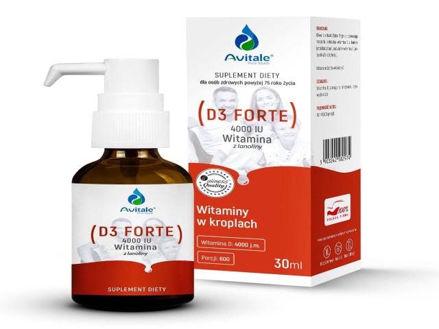 Avitale Witamina D3 Forte 4000 interakcje ulotka krople doustne  30 ml