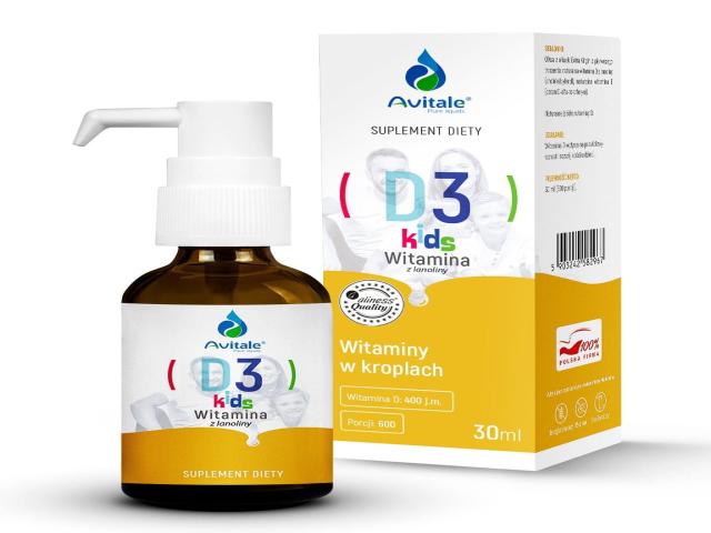 Avitale Witamina D3 Kids 400 interakcje ulotka krople doustne  30 ml