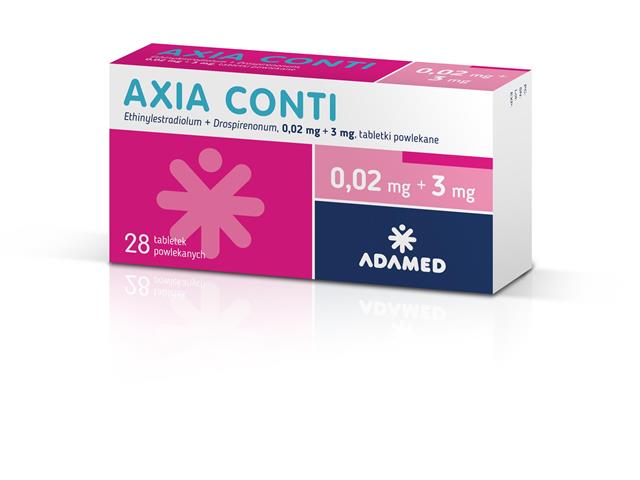 Axia Conti interakcje ulotka tabletki powlekane 20mcg+3mg 24 tabl.