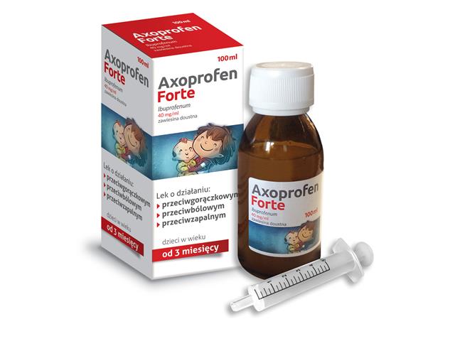 Axoprofen Forte interakcje ulotka zawiesina doustna 40 mg/ml 100 ml | (but. + strzykawka)
