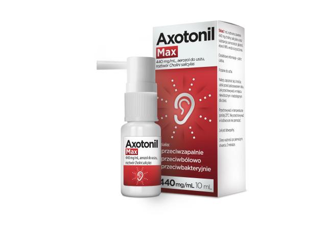 Axotonil Max (Axotonil) interakcje ulotka aerozol do uszu,roztór 440 mg/ml 10 ml