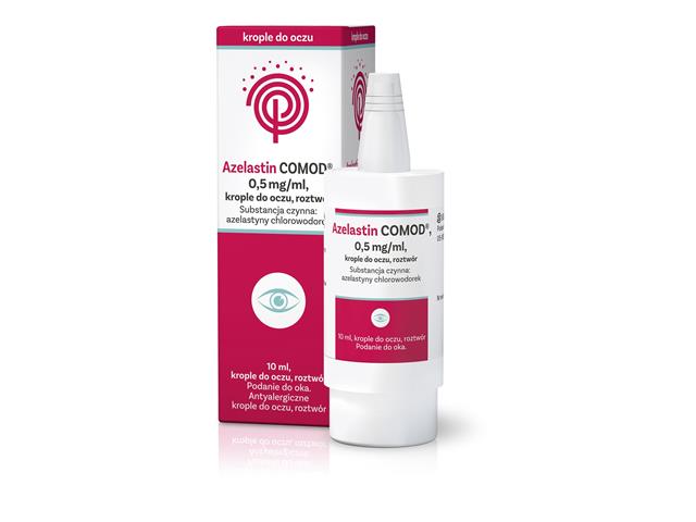 Azelastin Comod interakcje ulotka krople do oczu, roztwór 500 mcg/ml 