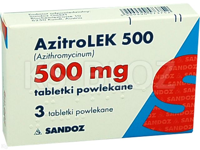 Azitrolek 500 interakcje ulotka tabletki powlekane 500 mg 