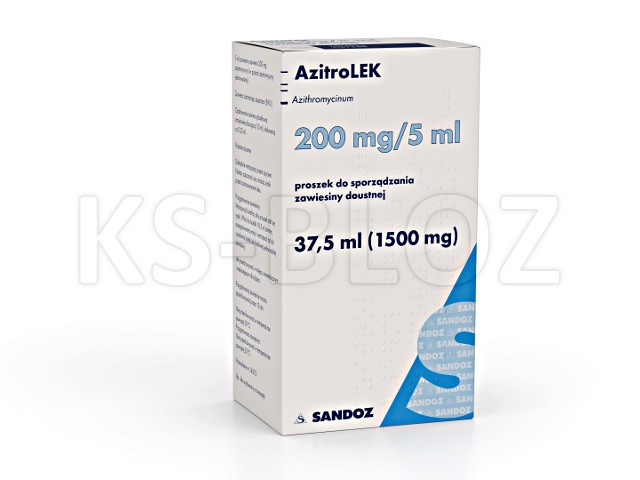 Azitrolek interakcje ulotka proszek do sporządzania zawiesiny doustnej 200 mg/5ml 37.5 ml | butelka