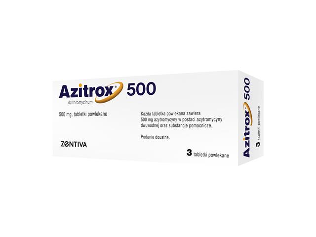 Azitrox 500 interakcje ulotka tabletki powlekane 500 mg 