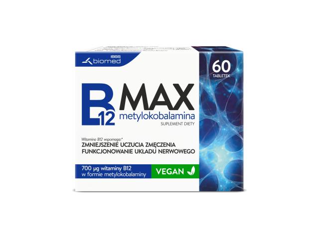 B12 Max Metylokobalamina interakcje ulotka tabletki - 60 tabl.