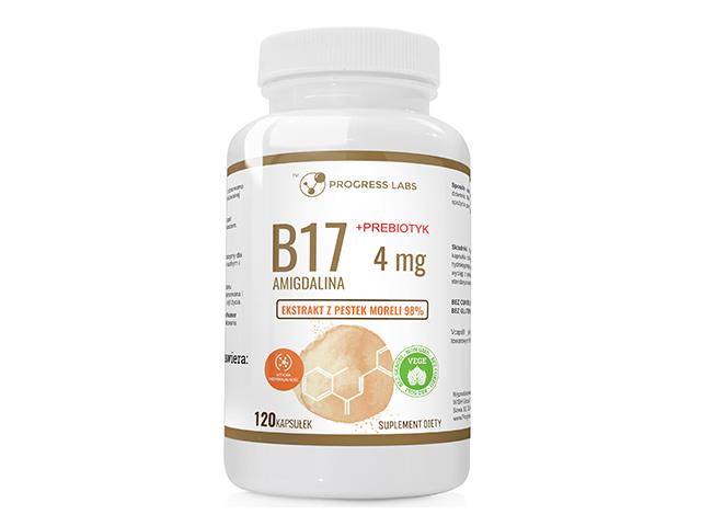 B17 4mg Amigdalina Ekstrakt z Pestek Moreli 98% + Prebiotyk interakcje ulotka kapsułki - 120 kaps.