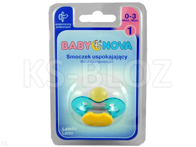 Baby Nova Smoczek uspokajający anatomiczny lateksowy 25144 1 interakcje ulotka   1 szt.