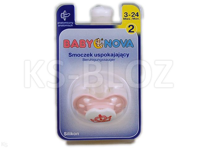 Baby Nova Smoczek uspokajający anatomiczny silikonowy 28182 2 interakcje ulotka   1 szt.