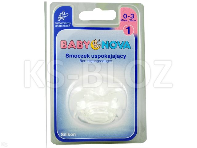 Baby Nova Smoczek uspokajający anatomiczny silikonowy transparentny 28146 1 interakcje ulotka smoczek - 1 szt.