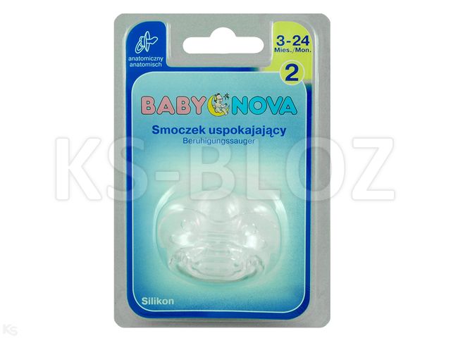 Baby Nova Smoczek uspokajający anatomiczny silikonowy transparentny 28166 2 interakcje ulotka smoczek - 1 szt.