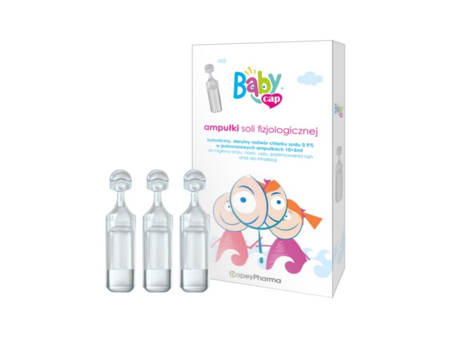 Babycap Ampułki soli fizjologicznej interakcje ulotka płyn do użytku zewnętrznego i inhalacji - 10 amp. po 5 ml