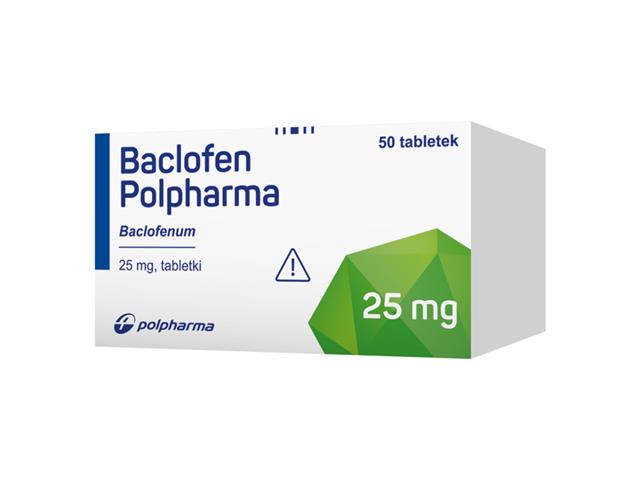 Baclofen Polpharma interakcje ulotka tabletki 0,025 g 50 tabl.