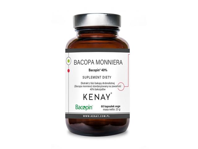 Bacopa Monniera Bacopin 40% interakcje ulotka kapsułki  60 kaps.