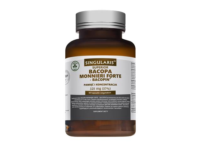 Bacopa Monnieri Forte Bacopin 325 mg Singularis Superior interakcje ulotka kapsułki z roślinnej celulozy  60 kaps.