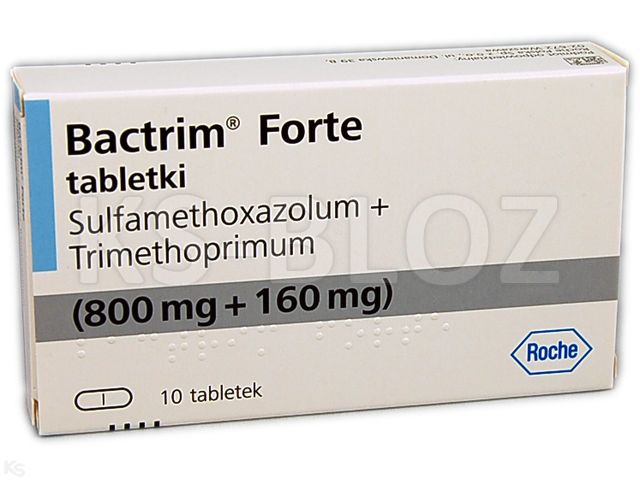 Bactrim Forte interakcje ulotka tabletki 800mg+160mg 10 tabl.