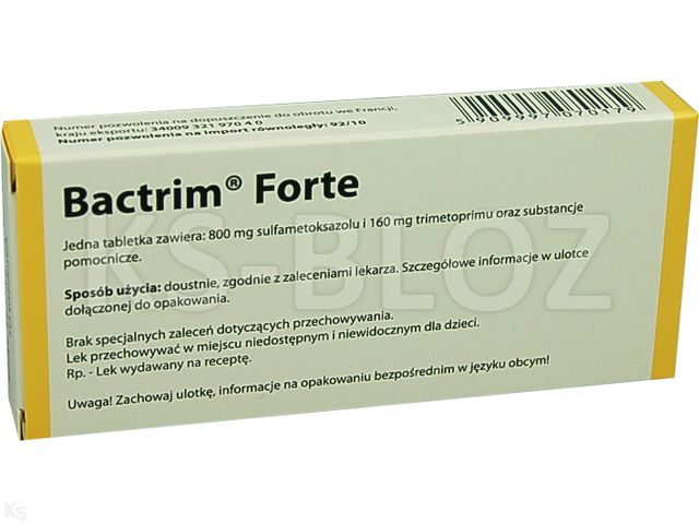 Bactrim Forte interakcje ulotka tabletki 800mg+160mg 10 tabl.