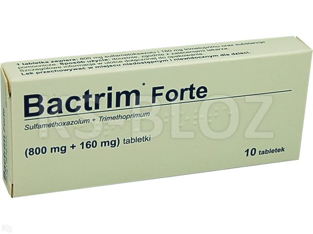 Bactrim Forte interakcje ulotka tabletki 800mg+160mg 10 tabl.