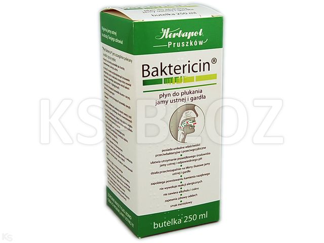 BAKTERICIN Płyn d/pł.ust mięt. interakcje ulotka  - 250 ml