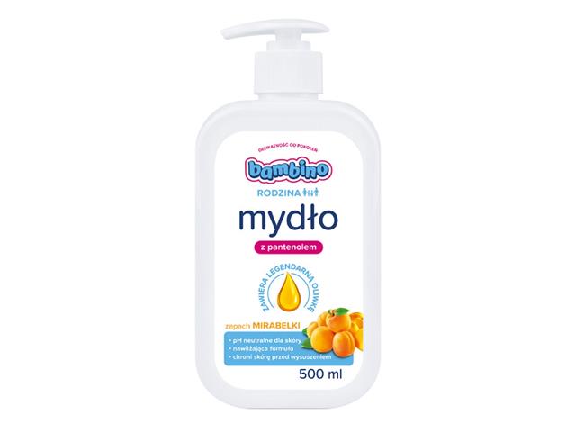 Bambino Rodzina Mydło z pantenolem zapach mirabelki interakcje ulotka mydło - 500 ml