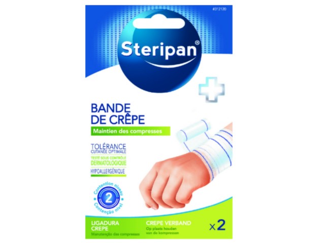 Bandaż STERIPAN 7cm x 4 m hipoalr.100%baweł. interakcje ulotka  - 2 szt.