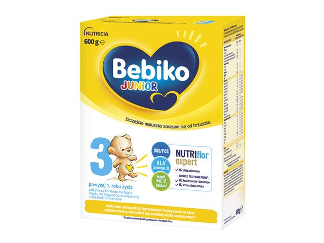 Bebiko Junior 3 Nutriflor Expert interakcje ulotka proszek do podawania w wodzie/mleku do picia - 600 g