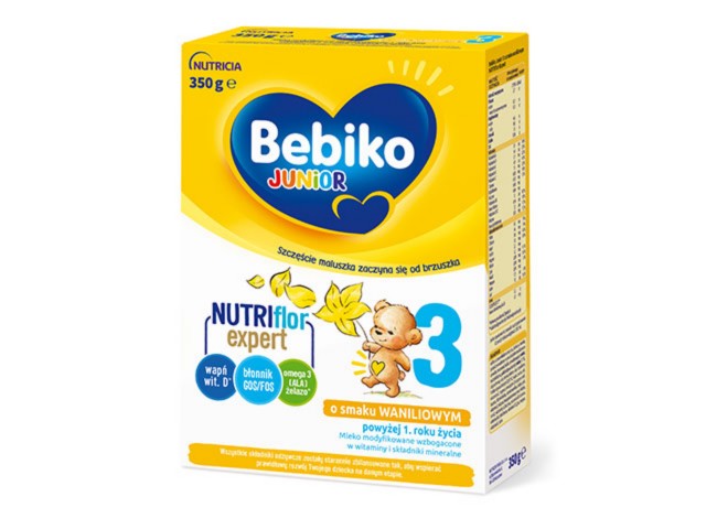 Bebiko Junior 3 smak waniliowy interakcje ulotka proszek - 350 g
