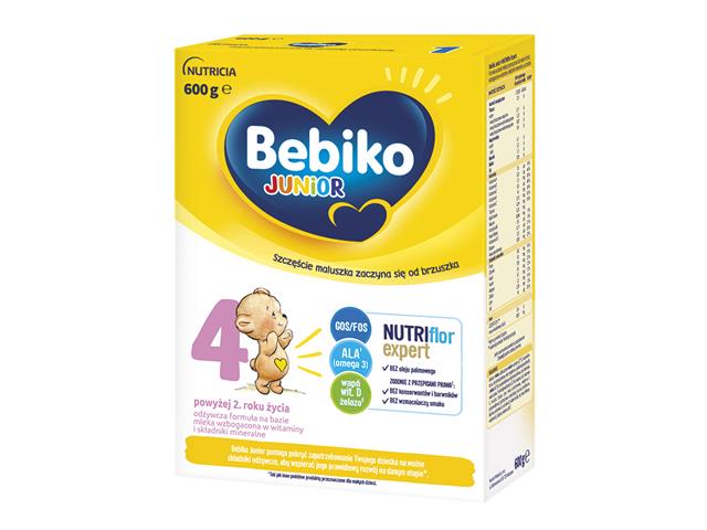 Bebiko Junior 4 NutriFlor Expert interakcje ulotka proszek do podawania w wodzie/mleku do picia  600 g