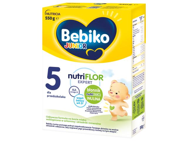 Bebiko Junior 5 Nutriflor Expert dla przedszkolaka interakcje ulotka proszek - 550 g