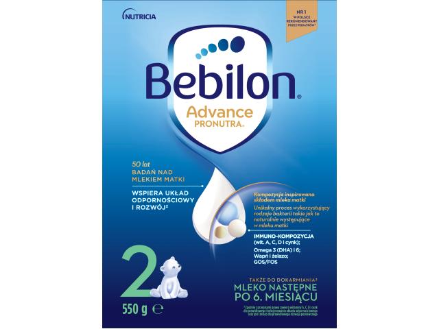 Bebilon Advance Pronutra 2 Mleko następne po 6 miesiącu interakcje ulotka proszek - 550 g