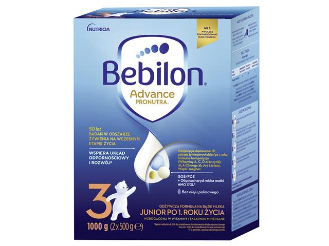 Bebilon Advance Pronutra 3 Junior po 1 roku interakcje ulotka proszek  1 kg