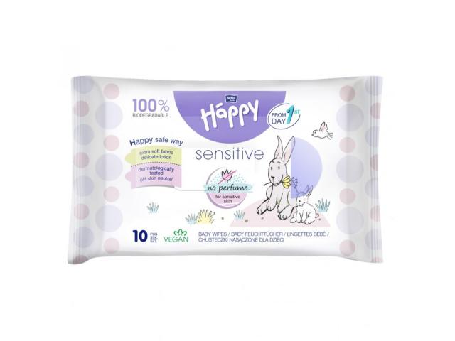 Bella Baby Happy Chusteczki dla dzieci nasączane sensitive interakcje ulotka chusteczka  10 szt.
