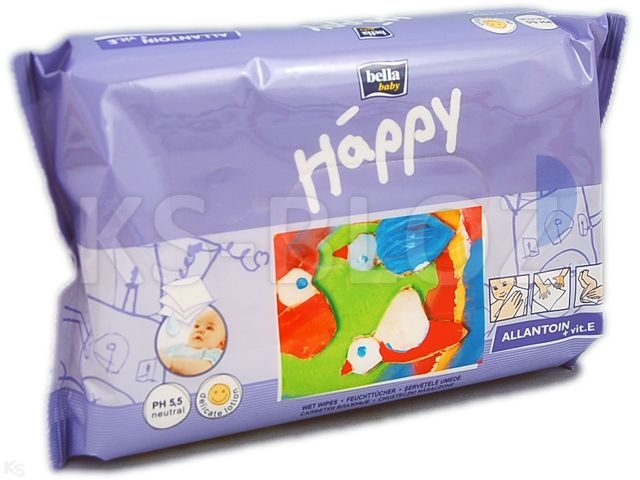 Bella Baby Happy Chusteczki nasączane z witaminą E + alantoiną interakcje ulotka chusteczka - 64 szt.